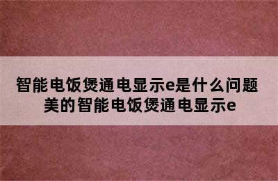 智能电饭煲通电显示e是什么问题 美的智能电饭煲通电显示e